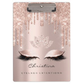 Makeup Artist Brown Wax Lashes Spark Diamond Lotus Klemmbrett (Vorderseite)