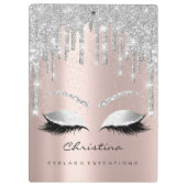 Makeup Artist Browns Lashes Spark Confetti Grau Klemmbrett (Rückseite)