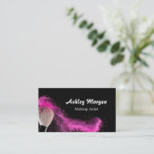Makeup Artist Brush Powder modifiziert Schwarz-wei Visitenkarte (Stehend Vorderseite)