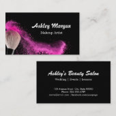 Makeup Artist Brush Powder modifiziert Schwarz-wei Visitenkarte (Vorne/Hinten)