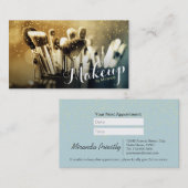 Makeup Artist Brush Set Goldene Fette Terminkarte (Vorne/Hinten)