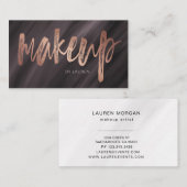 Makeup Artist Brush Typografie | Visitenkarte (Vorne/Hinten)