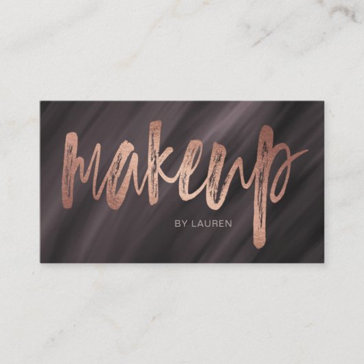 Makeup Artist Brush Typografie | Visitenkarte (Vorderseite)