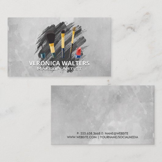 Makeup Artist Brushes | Modern Treuekarte (Vorne/Hinten)