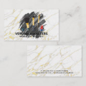 Makeup Artist Brushes | Stilvoller Goldmarmor Treuekarte (Vorne/Hinten)