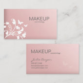 Makeup Artist Business Card Blume pink Visitenkarte (Vorne/Hinten)