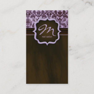 Makeup Artist Business Card Damask Lila braun Visitenkarte