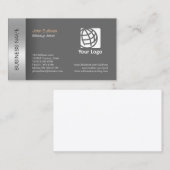 Makeup Artist Business Card Elegante graue Grenze Visitenkarte (Vorne/Hinten)