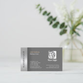 Makeup Artist Business Card Elegante graue Grenze Visitenkarte (Stehend Vorderseite)