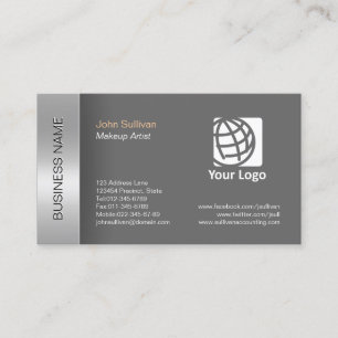 Makeup Artist Business Card Elegante graue Grenze Visitenkarte