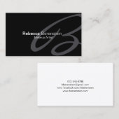 Makeup Artist Business Card Extravagantes Monogram Visitenkarte (Vorne/Hinten)