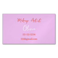 MAKEUP ARTIST BUSINESS CARD PINK AND RED