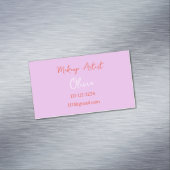 MAKEUP ARTIST BUSINESS CARD PINK AND RED MAGNETISCHE VISITENKARTE (Beispiel)