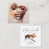 Makeup Artist Business Card Quadratische Visitenkarte (Vorne/Hinten)