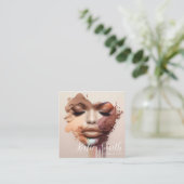 Makeup Artist Business Card Quadratische Visitenkarte (Stehend Vorderseite)