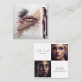 Makeup Artist Business Card Quadratische Visitenkarte (Vorne/Hinten)