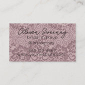 Makeup Artist Business Card Rose und Spitze Visitenkarte (Rückseite)