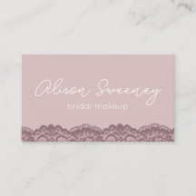 Makeup Artist Business Card Rose und Spitze