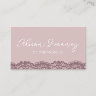 Makeup Artist Business Card Rose und Spitze Visitenkarte