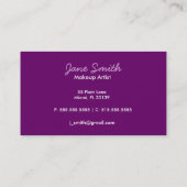 Makeup Artist Business Card Visitenkarte (Rückseite)