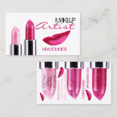 Makeup Artist Business Card Visitenkarte (Vorne/Hinten)