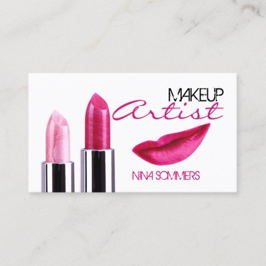 Makeup Artist Business Card Visitenkarte (Vorderseite)