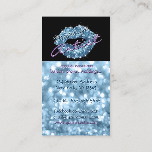 Makeup Artist Business Card Visitenkarte (Rückseite)