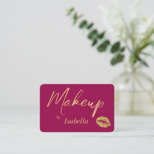 Makeup Artist Business Cards - Gold und Rosa Visitenkarte