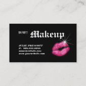 Makeup Artist Business Cards Leaf Lips Silver Visitenkarte (Rückseite)