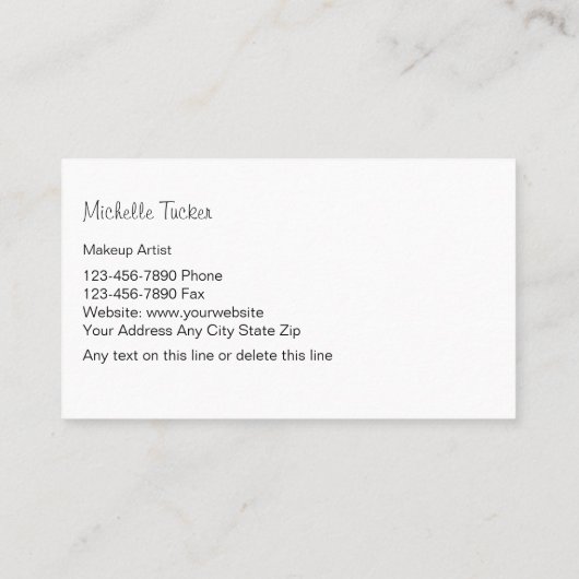 Makeup Artist Business Cards Visitenkarte (Rückseite)