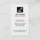 Makeup Artist Business Cards Visitenkarte (Rückseite)