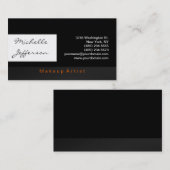 Makeup Artist Calligraphy Business Card Visitenkarte (Vorne/Hinten)
