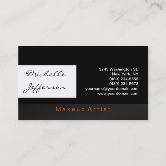 Makeup Artist Calligraphy Business Card Visitenkarte (Vorderseite)