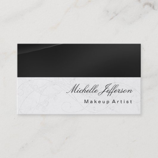 Makeup Artist Calligraphy Pattern Business Card Visitenkarte (Vorderseite)