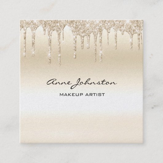 Makeup Artist Champagne Glitzer und Sparkle Quadratische Visitenkarte (Vorderseite)
