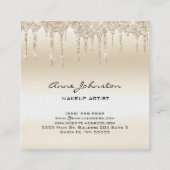 Makeup Artist Champagne Glitzer und Sparkle Quadratische Visitenkarte (Rückseite)