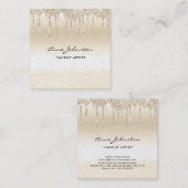 Makeup Artist Champagne Glitzer und Sparkle Quadratische Visitenkarte (Vorne/Hinten)