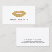 Makeup Artist Chic Gold Leopard Drucklippen Visitenkarte (Vorne/Hinten)