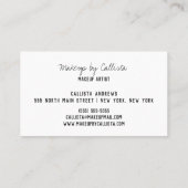 Makeup Artist Chic Gold Lips Typografie Moderne Visitenkarte (Rückseite)