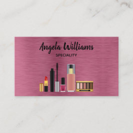 Makeup artist chic metallic Rose gold und schwarz Visitenkarte