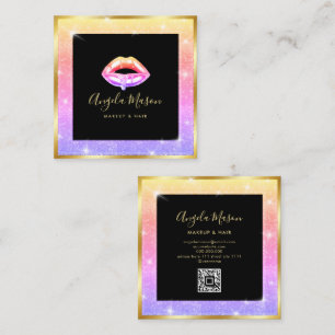 Makeup Artist Chic Salon QR Code einzigartig Quadratische Visitenkarte