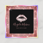 Makeup Artist Chic Salon QR Code Unique Square Bus Quadratische Visitenkarte (Vorderseite)