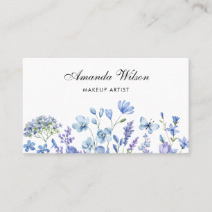 Makeup artist chic Watercolor Floral Business Card Visitenkarte
