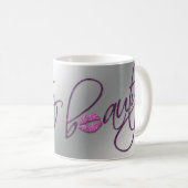 Makeup Artist Coffee Mug Cosmetologist Pink Lips Kaffeetasse (VorderseiteRechts)
