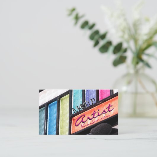 Makeup Artist Colorful Eyeshadow Palette Visitenkarte (Stehend Vorderseite)