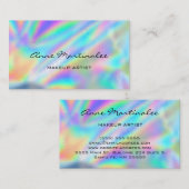 Makeup Artist Colorful Holographic Visitenkarte (Vorne/Hinten)