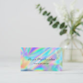 Makeup Artist Colorful Holographic Visitenkarte (Stehend Vorderseite)