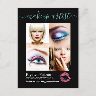 Makeup Artist Comp Card Postkarte