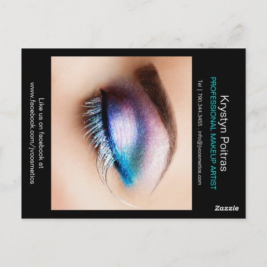 Makeup Artist Comp Card Postkarte (Rückseite)
