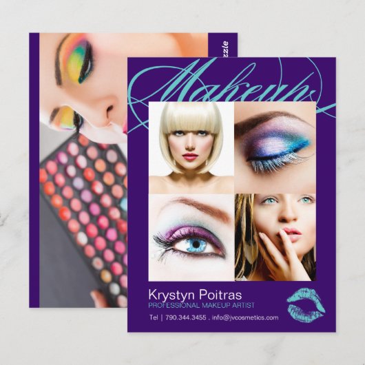 Makeup Artist Comp Card Postkarte (Vorne/Hinten)